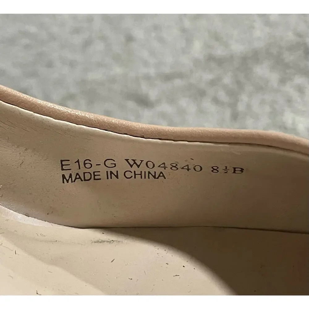 Cole Haan Womens 8.5 B Grand.0S Abigail Nude Pointed Toe Leather Heels W04840